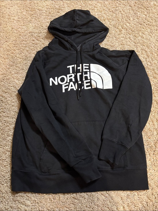 The North Face Tops - The North Face Black Hoodie with White Logo Graphic